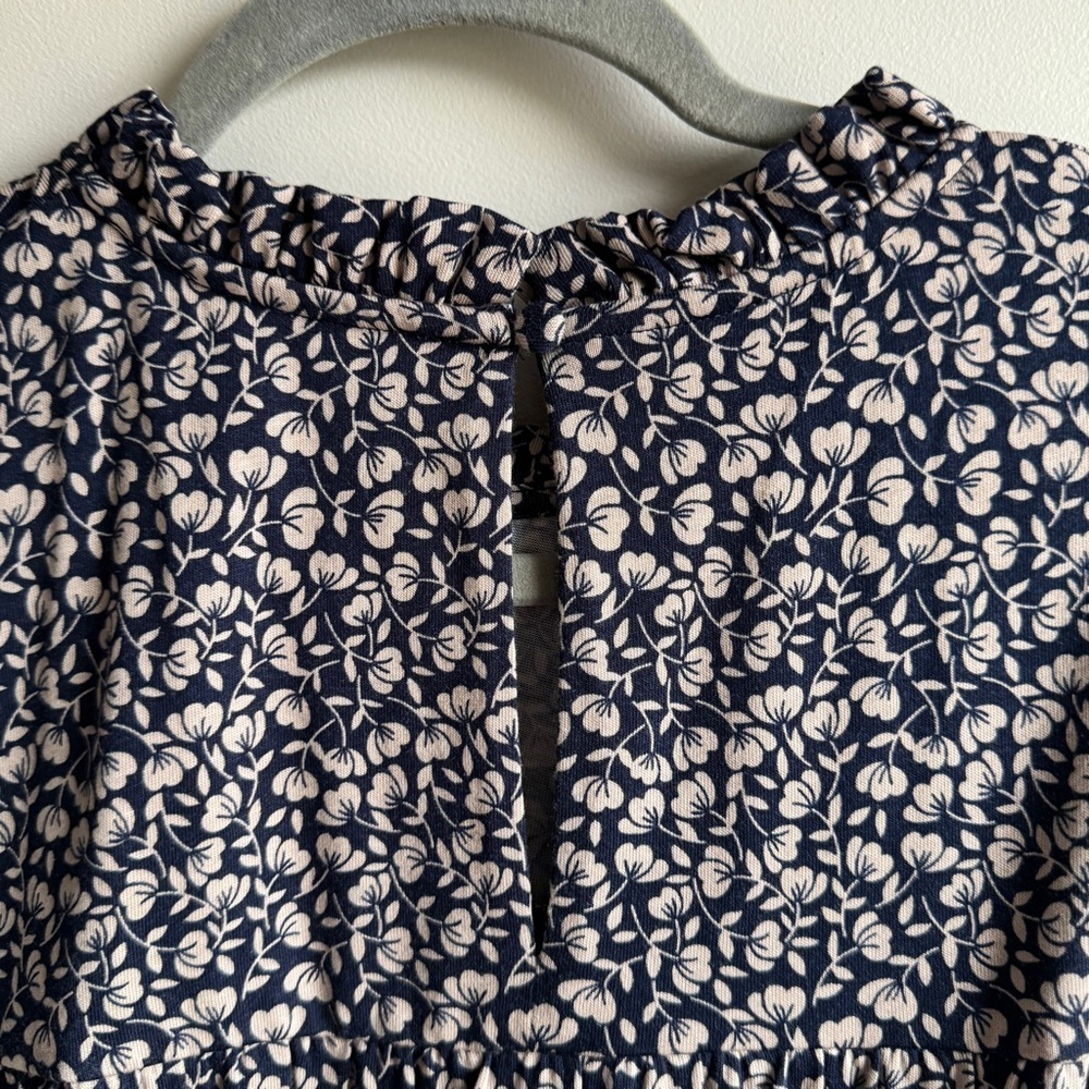 BODEN Ditsy Floral Long Sleeve Belted Shift Dress Women’s 12L Beige Blue Tan Ten - Picture 4 of 9